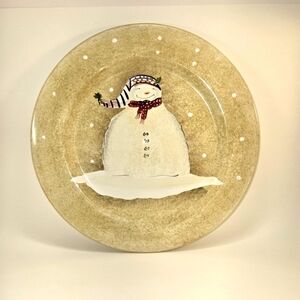 Sakura Snowman Plate, Like New, 11" Diameter, Very Cute!